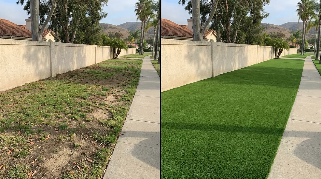 Result artificial grass installation in San Diego - San Diego Turf Installation