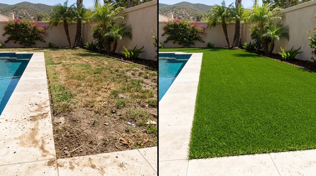 Result artificial grass installation in San Diego - San Diego Turf Installation