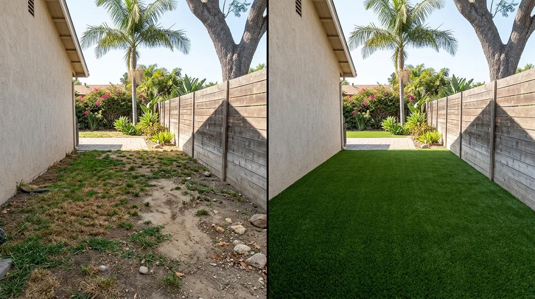 Result artificial grass installation in San Diego - San Diego Turf Installation